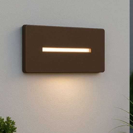 Segnapasso led da incasso per esterno marrone led 3w cct 3000k 4000k 5000k ip54