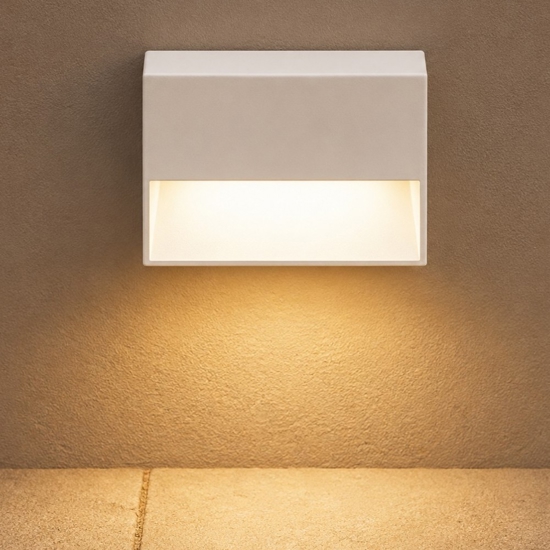 Dedra ap small ideal lux segnapasso da esterno bianca led 3000k ip65