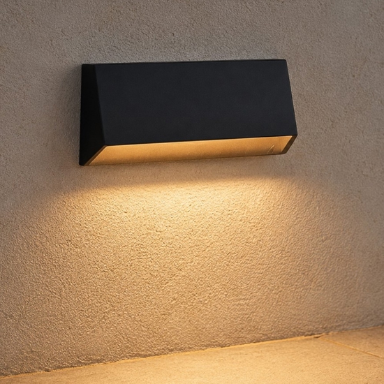 Segnapasso da parete per esterno antracite led 4w 3000k ip65 senza incasso