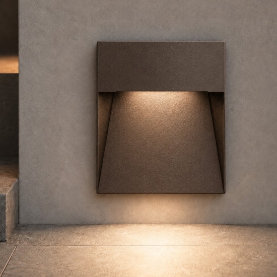Segnapasso corten per esterno a parete led 3w 3000k ip65