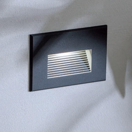 Segnapasso per esterno a incasso parete grafite led 3w 3000k