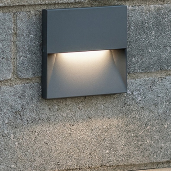 Segnapasso quadrato led per esterno da incasso parete 8w 4000k ip65