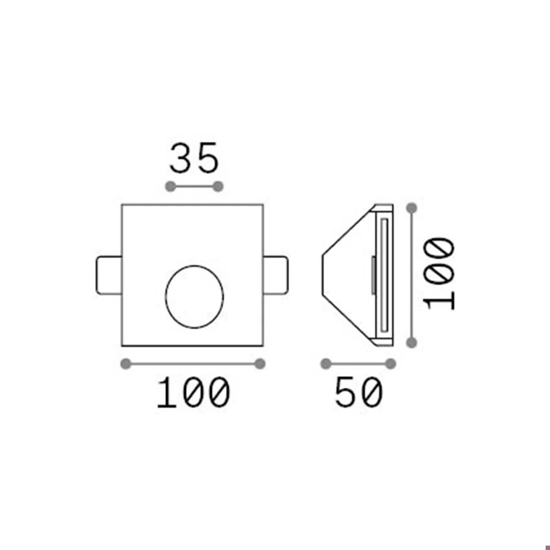 Ideal lux walky-3 fi segnapasso led 1w 3000k 220-240v di gesso bianco da incasso