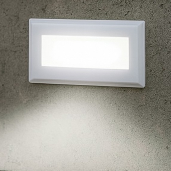 Indio fi 8w ideal lux segnapasso led 8w 3000k per esterno ip65 bianco da incasso