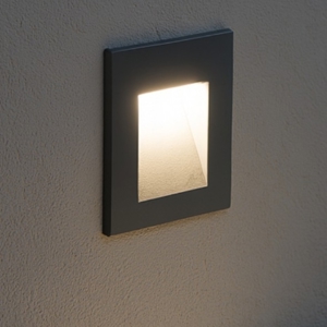 Ideal lux segnapasso led 3000k quadrato antracite per esterni ip65 con driver