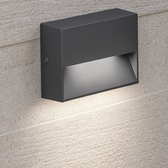 Dedra ap small ideal lux segnapasso da esterno antracite ip65 led 3000k
