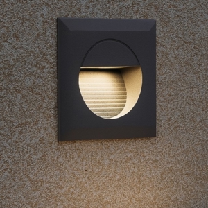 Segnapasso led per esterno 1,2w 4000k antracite incasso parete ip44 quadrato
