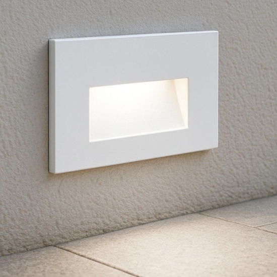 Segnapasso led per esterno rettangolare bianco ip65
