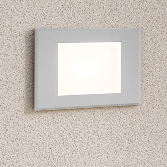 Segnapasso da esterno led 4000k incasso a parete rettangolare bianco