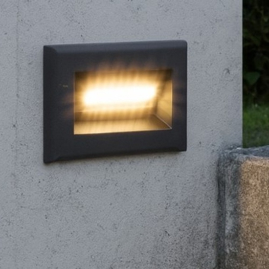 Maytoni bosca segnapasso da esterno nero moderno led 3000k ip65