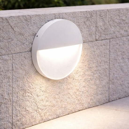 Segnapasso da esterno rotondo bianco led 3000k ondaluce free round