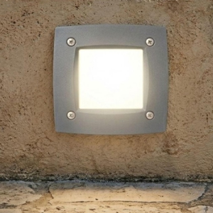 Top light segnapasso grigio da esterno per incasso a parete anti corrosione ip66