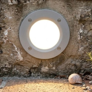 Top light parma segnapasso da incasso parete per esterno bianco rotondo anti corrosione ip66