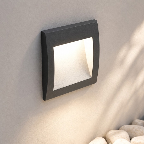 Ideal lux  wire segnapasso antracite da esterni incasso parete led 1,5w 3000k ip65