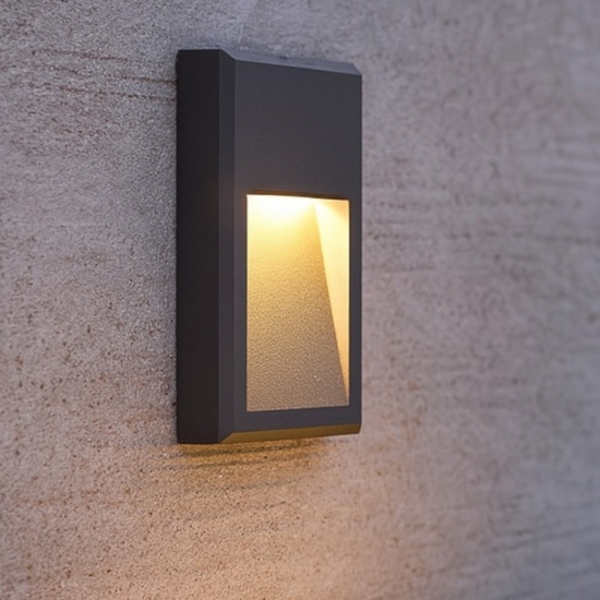 Febe-2 ap 3000k segnapasso da esterno led ideal lux antracite ip65 anti corrosione