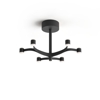 Plafoniera moderna nera fronda stilnovo 6 luci dali led 27w 2700k