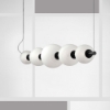 Lampadario nero sfere di vetro effetto alabastro moderno per sala da pranzo led 50w 3000k 4000k