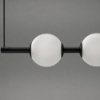 Lampadario nero sfere di vetro effetto alabastro moderno per sala da pranzo led 50w 3000k 4000k