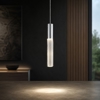 Lampada a sospensione pendente grigio alluminio cilindro led cct 3000k 4000k moderna