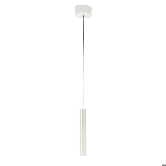 Lampada a sospensione cilindro rigato bianco led cct 3000k 4000k biemissione cri90