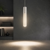 Lampada a sospensione cilindro rigato bianco led cct 3000k 4000k cri90