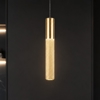 Lampada a sospensione cilindro oro anodizzato rigato led cct 3000k 4000k moderna
