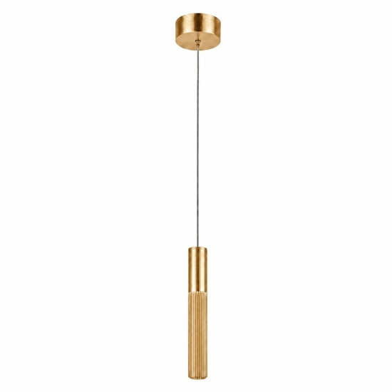 Lampada a sospensione cilindro oro anticato rigato led cct 3000k 4000k moderna