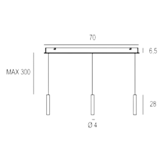 Lampadario barra con 3 pendenti nero cilindri rigati led cct 3000k 4000k per tavolo da pranzo