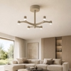 Plafoniera moderna 6 luci tortora fronda stilnovo led 27w 2700k dali push
