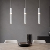 Lampadario barra con 3 lampade pendenti cilindri alluminio per sala da pranzo led 24w 4000k