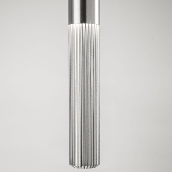 Lampadario barra con 3 lampade pendenti cilindri alluminio per sala da pranzo