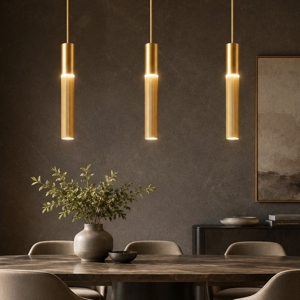 Lampadario con 3 lampade pendenti oro anticato per tavolo soggiorno contemporaneo