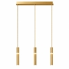 Lampadario con 3 lampade pendenti oro anodizzato per tavolo soggiorno contemporaneo led 24w 4000k