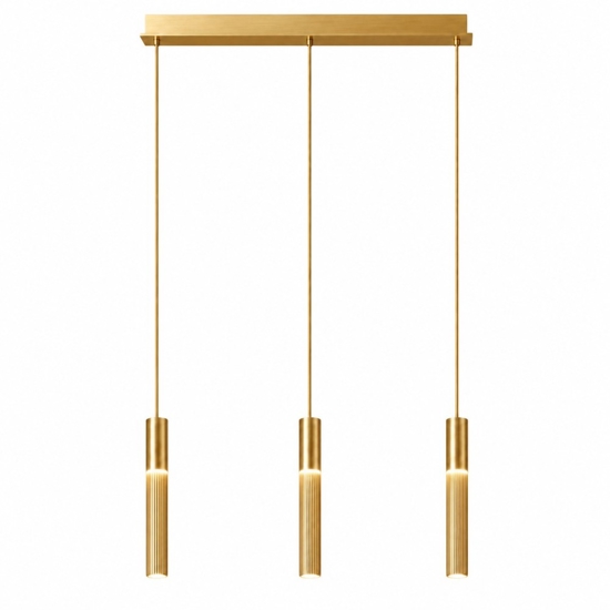 Lampadario con 3 lampade pendenti oro anticato per tavolo soggiorno contemporaneo