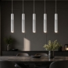 Lampadario a barra con 5 lampade a sospensione alluminio per tavolo sala da pranzo moderna led 40w 4000k