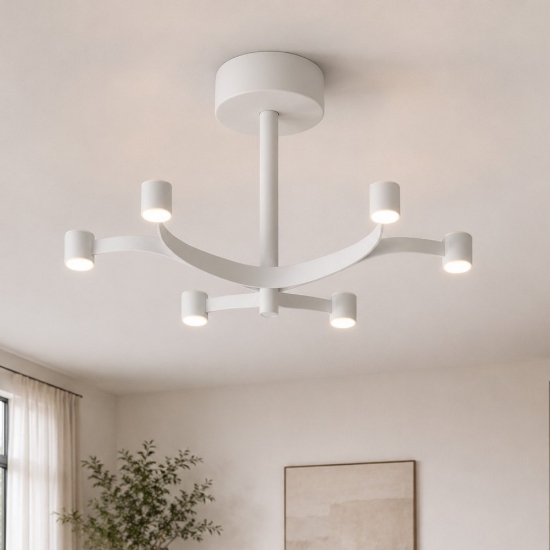 Fronda stilnovo plafoniera moderna led dali bianca