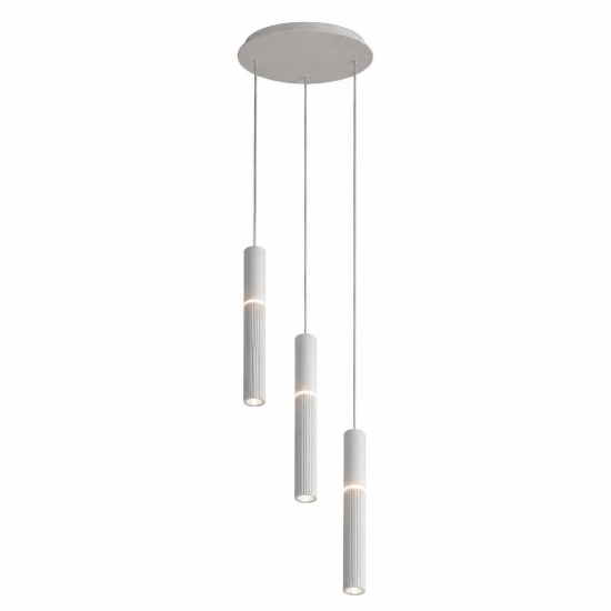 Lampadario 3 pendenti bianco cilindri led cct 3000k 4000k per tavolo cucina moderna