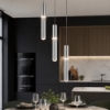 Lampadario 3 cilindri pendenti a grappolo moderni alluminio per sala da pranzo led 24w 4000k