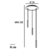Lampadario 3 pendenti led 3000k 4000k cilindri bronzo a grappolo