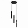 Lampadario a sospensione nero 3 pendenti cilindri led cct 3000k 4000k per tavolo sala da pranzo