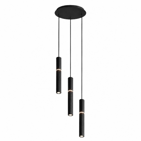 Lampadario a sospensione nero 3 pendenti cilindri led cct 3000k 4000k per tavolo sala da pranzo