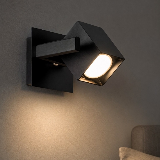 Mouse ap1 ideal lux applique da comodino orientabile nero squadrato