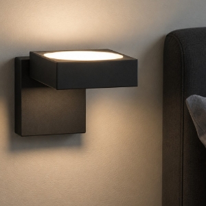 Applique da comodino per camera da letto toplight up nero