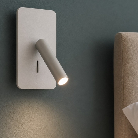 Applique camera da letto led 3w 3000k orientabile grigio