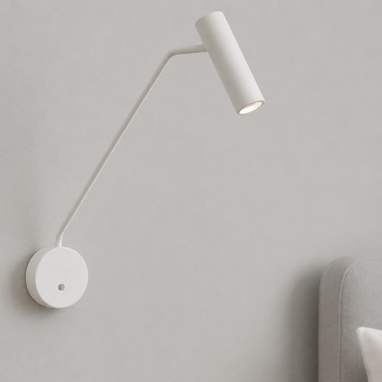 Applique per comodini moderna bianca orientabile