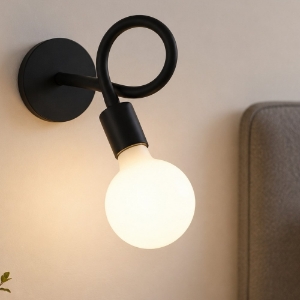 Applique nero orientabile per comodino camera da letto bulbo perenz