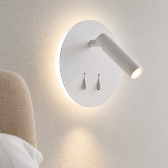 Perenz plug applique per comodino rotonda doppio led orientabile