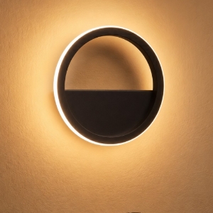 Applique nero led 8w 3000k per comodino camera da letto moderna