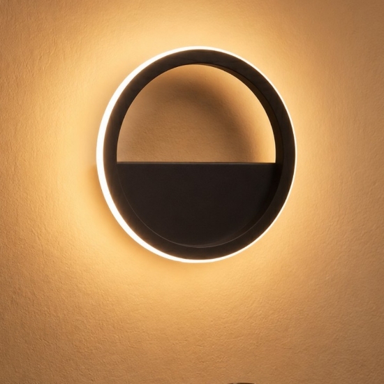 Applique nero led 8w 3000k per comodino camera da letto moderna