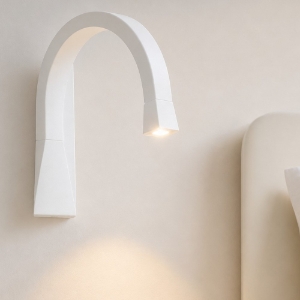 Applique linea light snake w3 con interruttore squadrato bianco